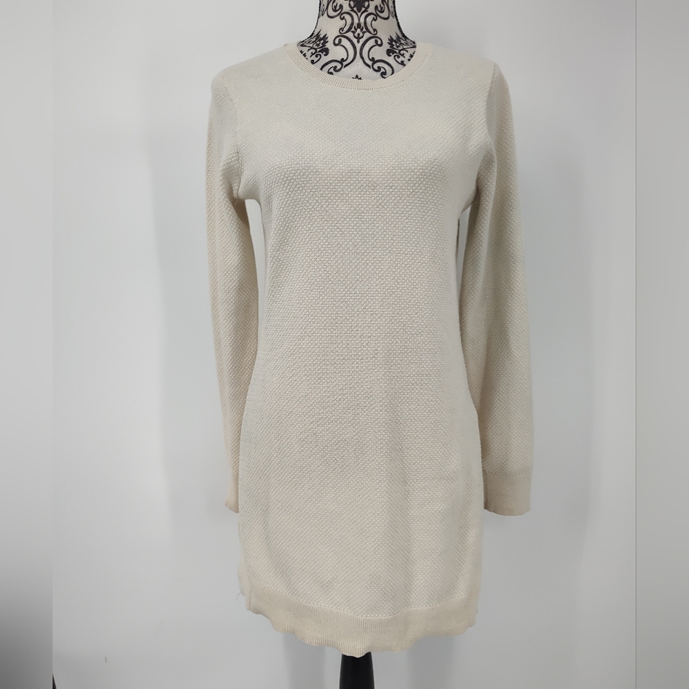 Duluth Trading Co Cream Crew Neck Long Sweater Size Women's Small